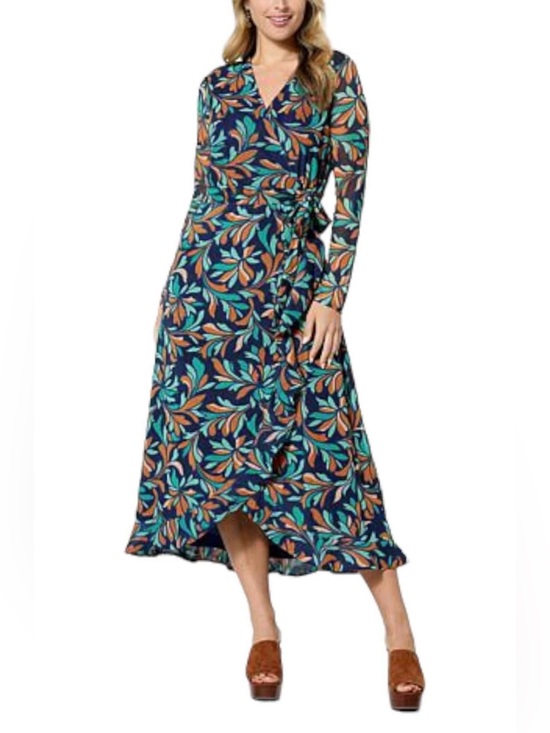 Christian Siriano Dresses & Skirts - Christian Siriano C Wonder Mesh Faux-Wrap Midi Dress. Medium. So flattering!